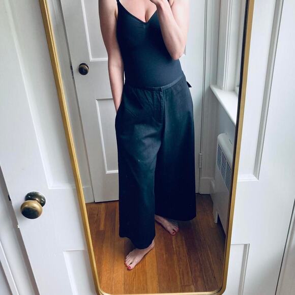 Vintage Y's by Yohji Yamamoto Black Super Wide Leg Cropped Cotton Pants - Picture 6 of 7